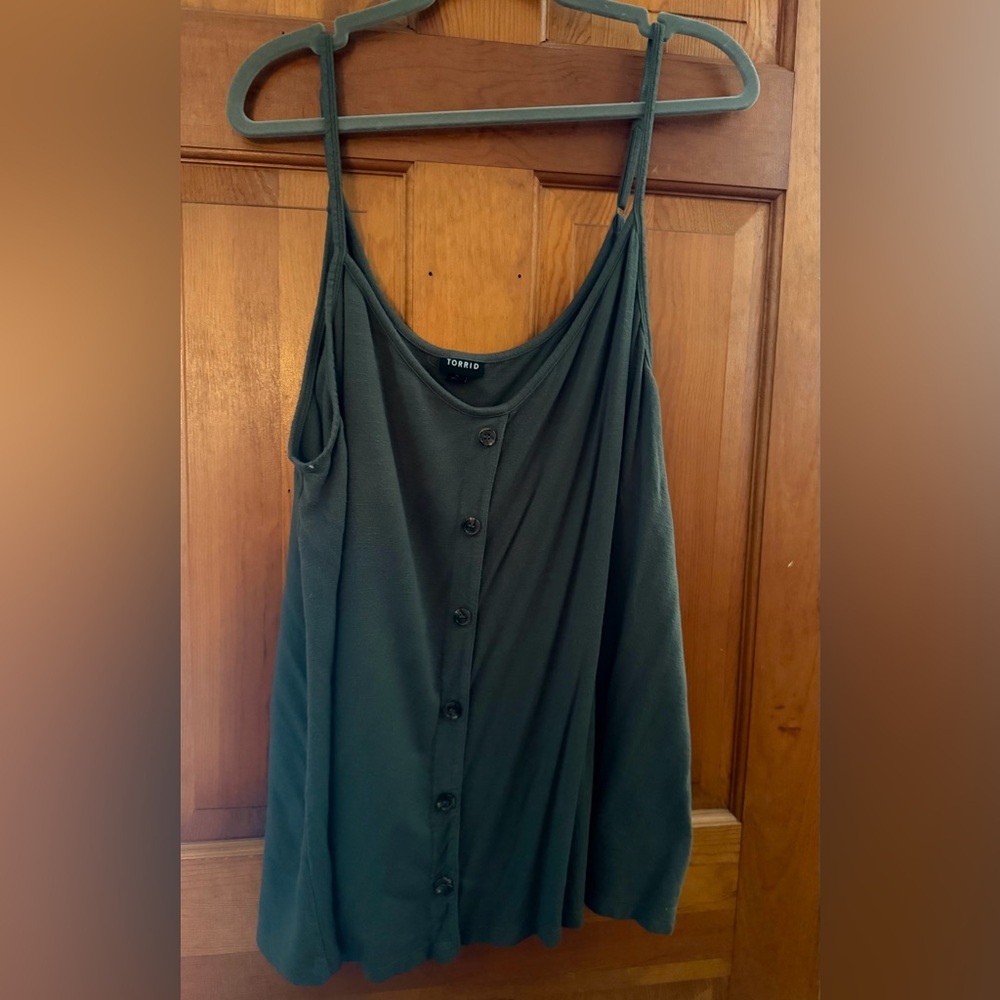 torrid Dark Green Button-Front Camisole